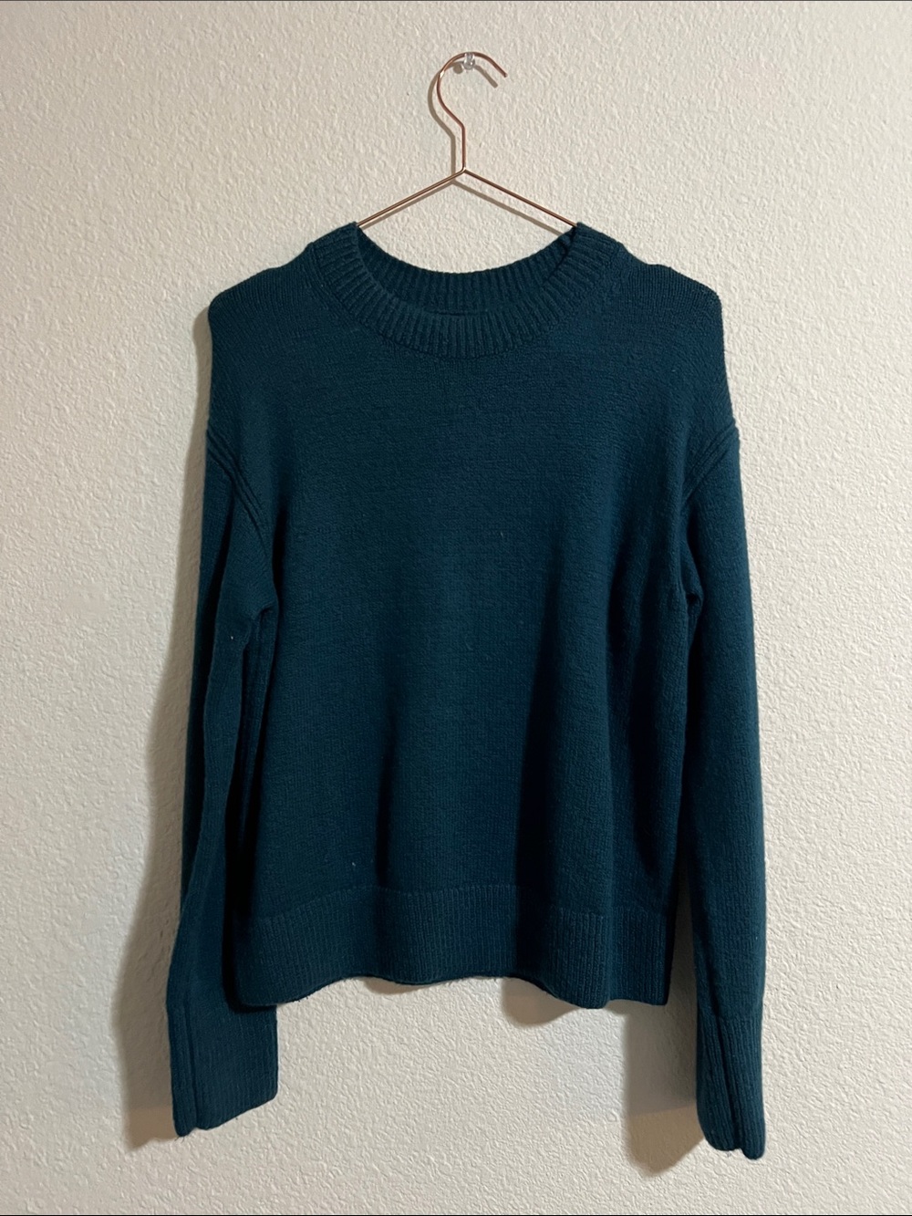Classic Crewneck Women Sweater in Deep Teal